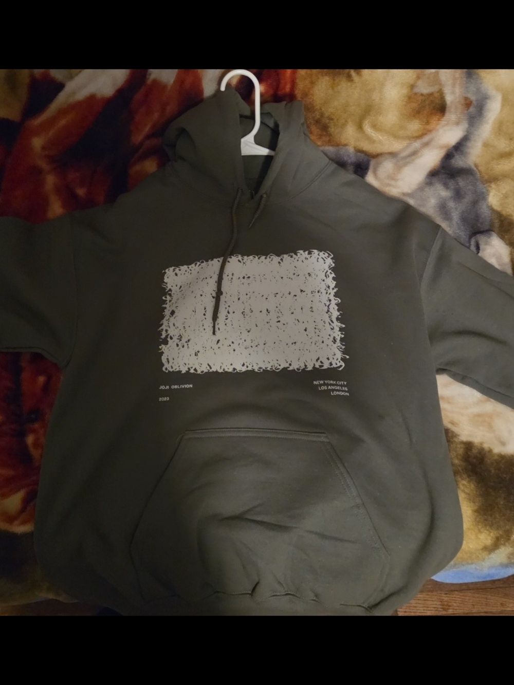Men's Olive Green Graphic Hoodie Sweatshirt